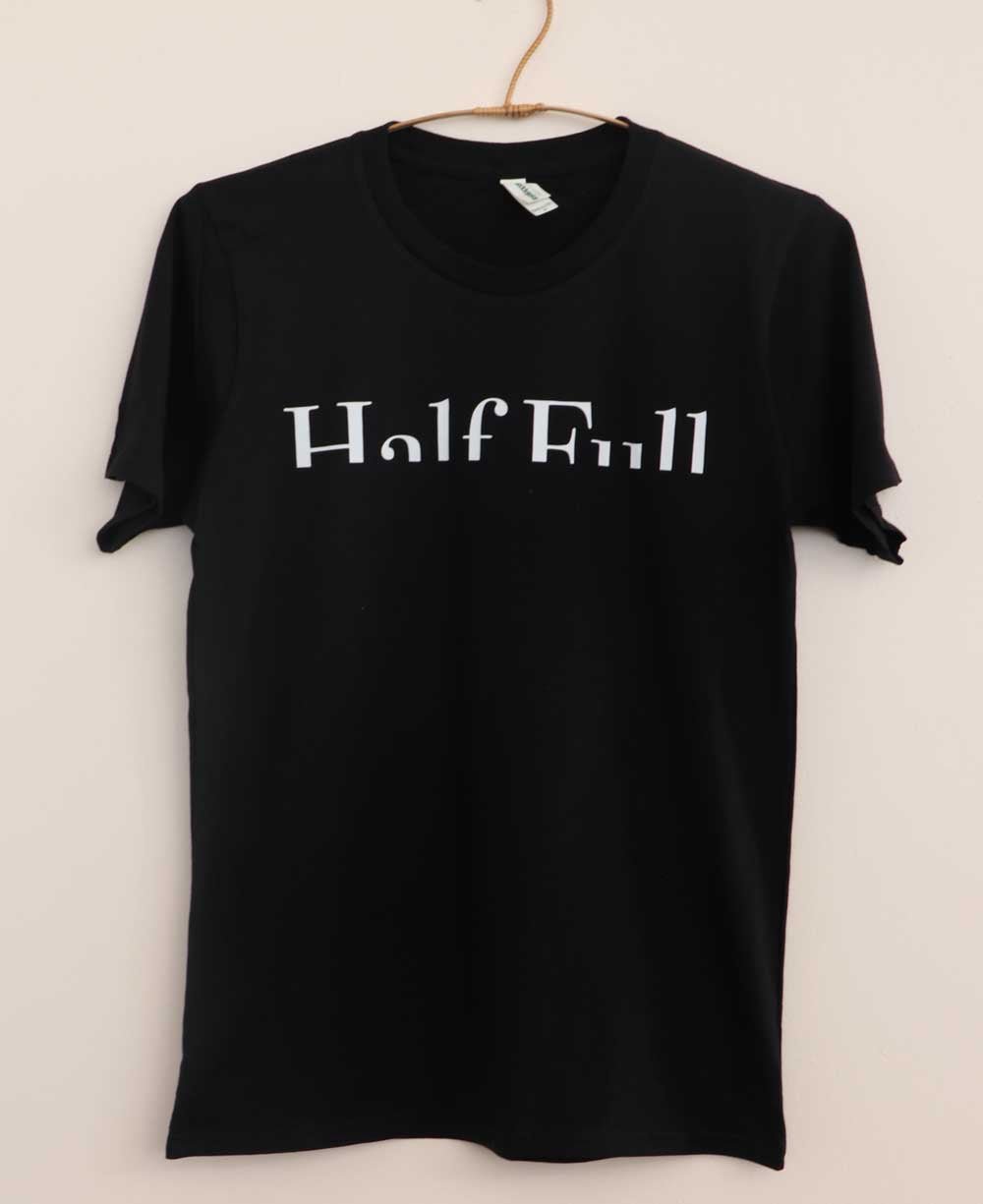 Men’s Organic Cotton Inspirational Half Full T-Shirt, USA